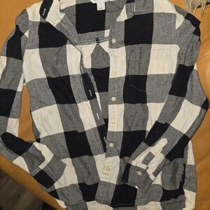 Old Navy Black and White Plaid Shirt